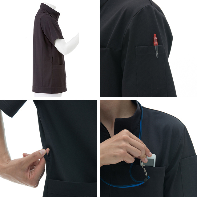 LH6262 ナガイレーベン ナースウェア ジャケット 男性用 半袖 PHS