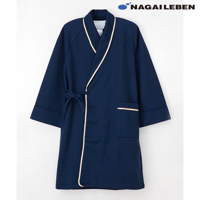 LK1430 ナガイレーベン 検診衣 ガウン 男女兼用 長袖 業務用洗濯可 制電 吸水 防汚 NAGAILEBEN 医療用 入院 患者用 クリニック 健康診断 病院 検査 ユニセックス 上衣 ジャケット 