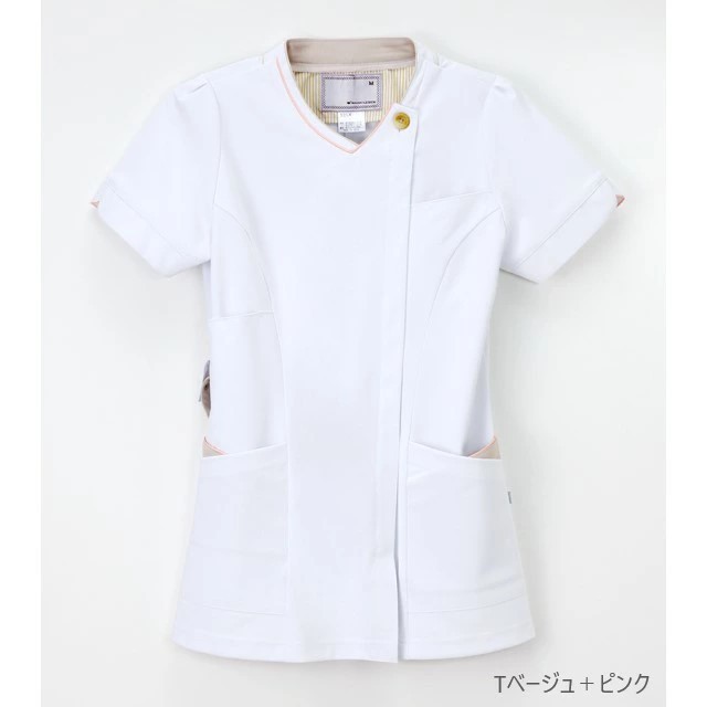 LX3722 ナガイレーベン 白衣 ナースウェア ジャケット チュニック 女性用 半袖 PHSポケット 涼感素材 制菌加工 制電 吸水 防汚 LX3722 ナガイレーベン ナースウェア ジャケット 女性用 半袖