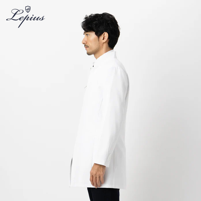 mdc033 lepius ドクターコート メンズ 診察衣 長袖 ショート丈 ジップ