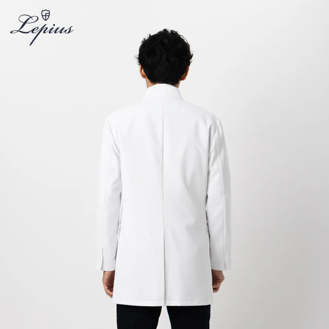 mdc033 lepius ドクターコート メンズ 診察衣 長袖 ショート丈 ジップ