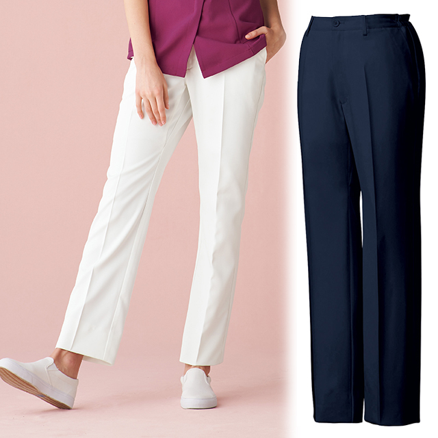 MK-0008 チトセ ミッシェルクラン ナースウェア パンツ 女性用 脇ゴム ポケット 裏地付き 透け防止 制電 ストレッチ 工業洗濯可 制菌加工 CHITOSE MICHEL KLEIN 医療用 看護師 エステ クリニック