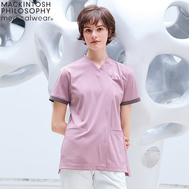 MPA3912 マッキントッシュフィロソフィー 男女兼用スクラブ MACKINTOSH PHILOSOPHY ユニセックススクラブ 白衣 看護師 メディカルジャケット 制菌加工 制電 ストレッチ 通気性 しわになりにくい 吸水 防汚