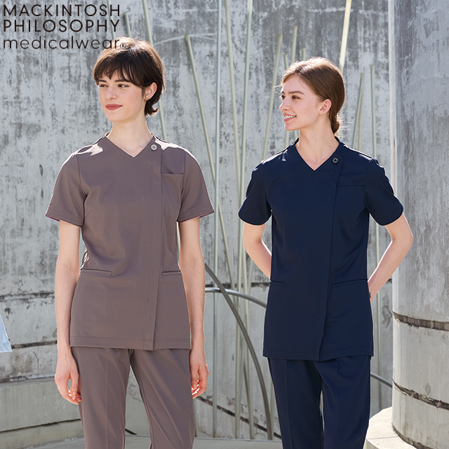 MPA3917 マッキントッシュフィロソフィー 女性用スクラブ MACKINTOSH PHILOSOPHY レディース スクラブ白衣 看護師 制菌加工 制電 ストレッチ 通気性 しわになりにくい 吸水 防汚