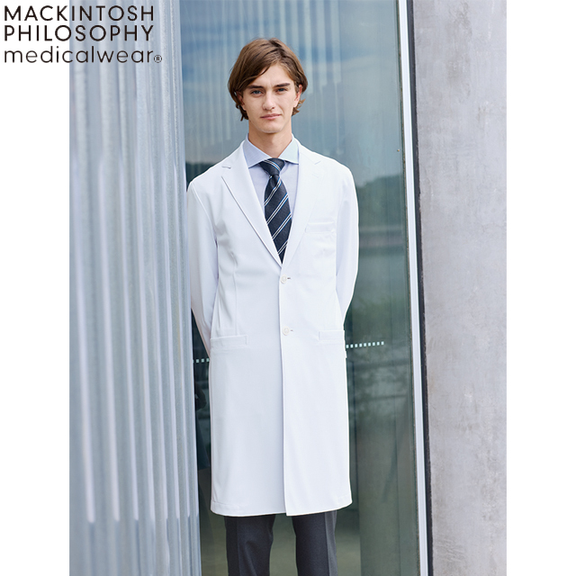 MPW3900 マッキントッシュフィロソフィー 男性用ドクターコート MACKINTOSH PHILOSOPHY メンズコート メンズ白衣 診察衣 医師 メディカルジャケット 制菌加工 制電 ストレッチ 通気性 しわになりにくい 吸水 防汚