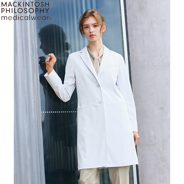 MPW3920 マッキントッシュフィロソフィー 女性用ドクターコート MACKINTOSH PHILOSOPHY レディースコート レディース白衣 診察衣 医師 メディカルジャケット 制菌加工 制電 ストレッチ 通気性 しわになりにくい 吸水 防汚