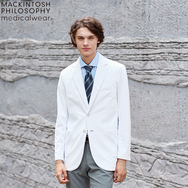 MPW3950 マッキントッシュフィロソフィー 男性用ドクターコート MACKINTOSH PHILOSOPHY メンズコート メンズ白衣 診察衣 医師 メディカルジャケット 制菌加工 制電 ストレッチ 通気性 しわになりにくい 吸水 防汚