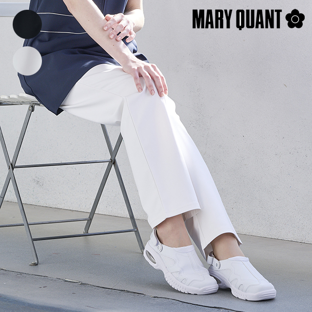 マリークワント MARY QUANT 総ゴムストレートパンツ ブラック ホワイト 介護スタッフ 訪問介護 訪問看護 看護師 ナース ナースウェア 介護 ケアスタッフ 保育スタッフ 病院 医院 クリニック 介護施設 保育施設 ユニセックス