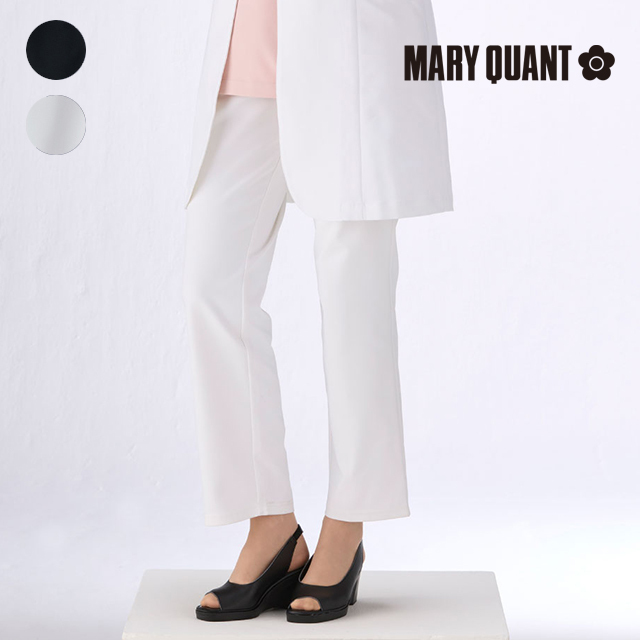 マリークワント MARY QUANT 総ゴムストレートパンツ ブラック ホワイト 介護スタッフ 訪問介護 訪問看護 看護師 ナース ナースウェア 介護 ケアスタッフ 保育スタッフ 病院 医院 クリニック 介護施設 保育施設 ユニセックス