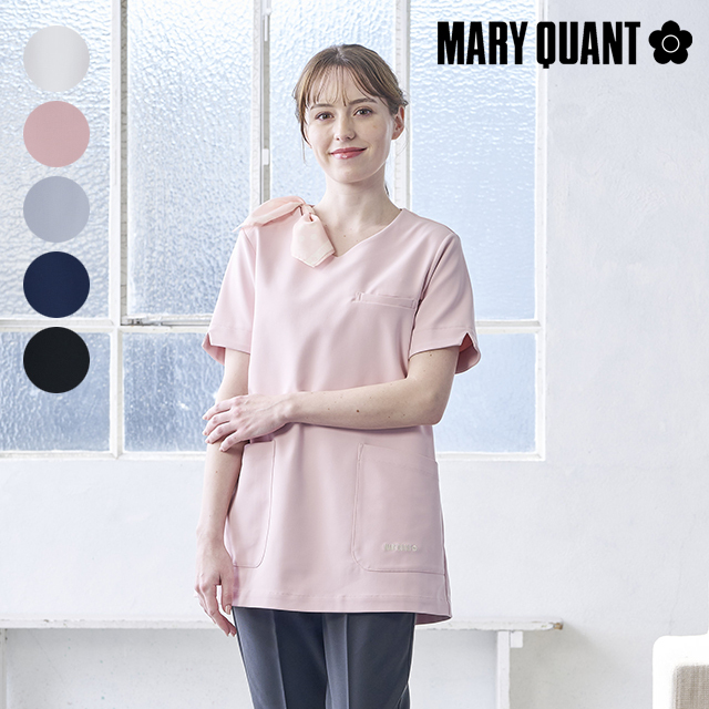 マリークワント MARY QUANT スクラブ白衣 スカーフ付き UVカット 介護スタッフ 訪問介護 訪問看護 看護師 ナース ナースウェア 介護 ケアスタッフ 保育スタッフ 病院 医院 クリニック 介護施設 保育施設 ユニセックス メディカルウェア