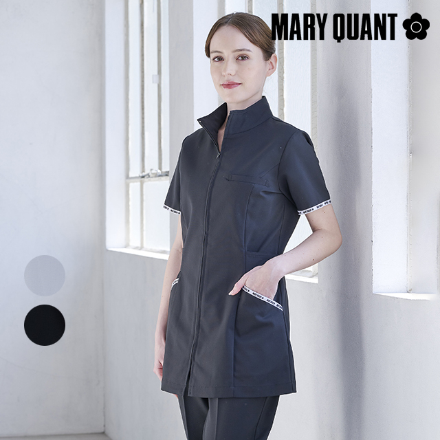 マリークワント MARY QUANT スタンド衿ジャケット白衣 UVカット 介護スタッフ 訪問介護 訪問看護 看護師 ナース ナースウェア 介護 ケアスタッフ 保育スタッフ 病院 医院 クリニック 介護施設 保育施設 ユニセックス メディカルウェア