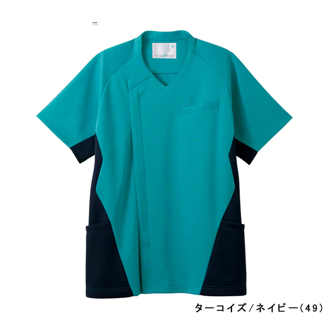 MS859 住商モンブラン スクラブ白衣 男性用 半袖 メンズ 制菌加工 吸汗