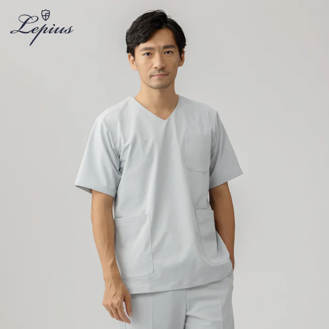 msc006 lepius スクラブ白衣 メンズ 半袖 ストレッチ素材