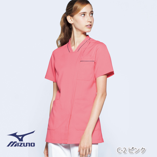 MZ-0217 MIZUNO ミズノ ドクターウェア ナースウェア ジャケット 女性用 レディス 医療用 医師 ドクター 看護師 ナース 介護 ケア 整体 鍼灸 薬剤師 涼しい 快適 通気 吸汗速乾 ストレッチ 制電 工業洗濯 ピンク ネイビー ブラック ワイン