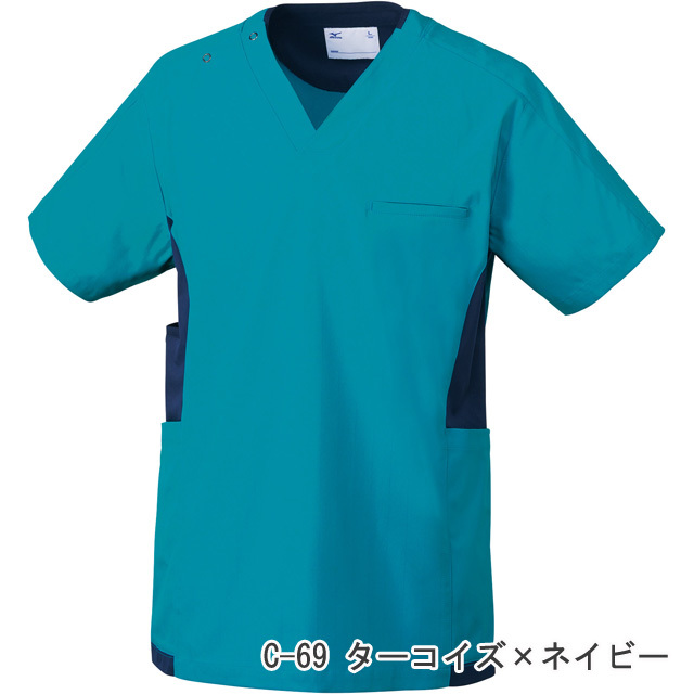 MZ-0181 チトセ ミズノ ナースウェア スクラブ 男女兼用 半袖 スマホ