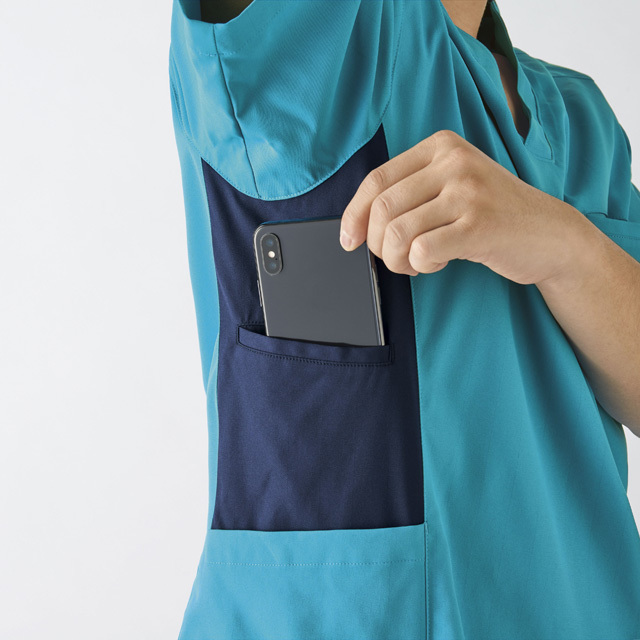 MZ-0181 チトセ ミズノ ナースウェア スクラブ 男女兼用 半袖 スマホ