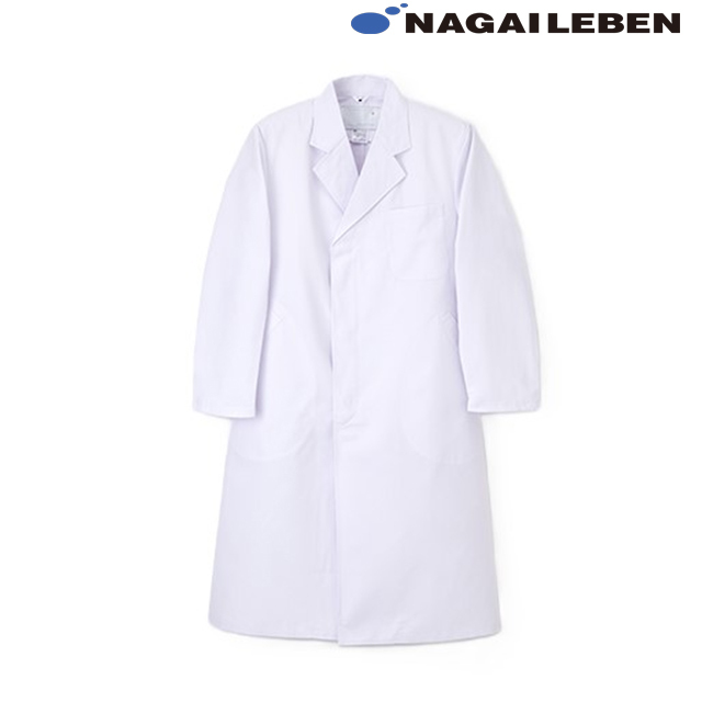 NP110 ナガイレーベン 診察衣 シングルボタン 男性用 長袖 吸水効果 袖口紐入り NAGAILEBEN 医療用 医師 医者 ドクター 薬剤師 メンズ 男子 薬局衣 ドクターコート ジャケット 白衣 