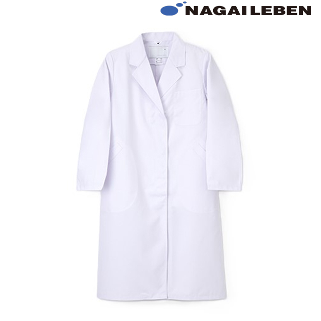 NP130 ナガイレーベン 診察衣 シングルボタン 女性用 長袖 比翼仕立て 吸水効果 袖口紐入り NAGAILEBEN 医療用 医師 医者 ドクター 薬剤師 レディース レディス 女子 薬局衣 ドクターコート ジャケット 