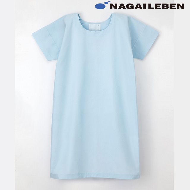 PC376 ナガイレーベン 検診衣 術前術後衣 男女兼用 吸汗 業務用洗濯可 形態安定 制菌加工 NAGAILEBEN 医療用 病院 クリニック ユニセックス 検診衣 患者衣 ブルー