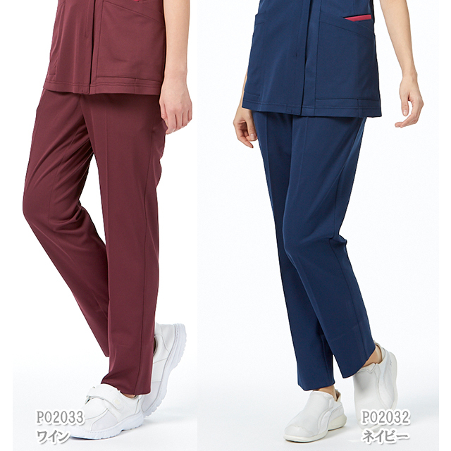 PO2032 PO2033 オンワード ナースウェア パンツ 女性用 ノータック