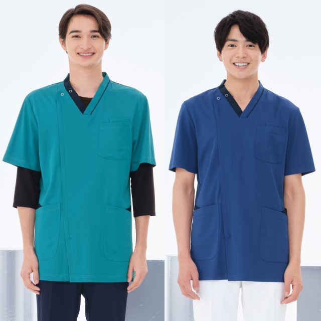 RF5147 ナガイレーベン ナースウェア スクラブ 男性用 半袖 PHS