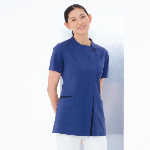 Cinq a Sept レディース クレープクロエブレザー US サイズ: 6 カラー: ブルー RF5157 ナガイレーベン ナースウェア スクラブ 女性用 半袖 接触冷感