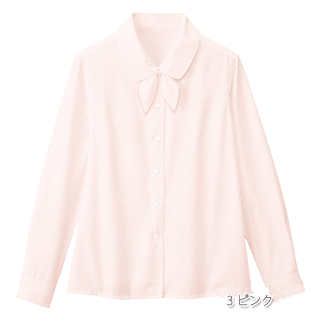 SB7504 フォーク オフィスウェア ブラウス リボン付き 女性用