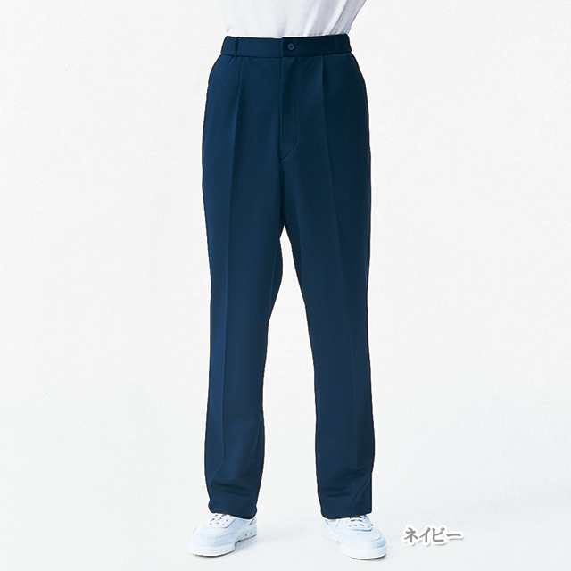 SJ2983 ナガイレーベン 介護ウェア パンツ 男女兼用 ゆったりストレート ツータック 脇ゴム 前ファスナー センタープレス ポケット 制菌加工 吸汗 速乾 NAGAILEBEN 医療用 看護師 ナースウェア ユニセックス 