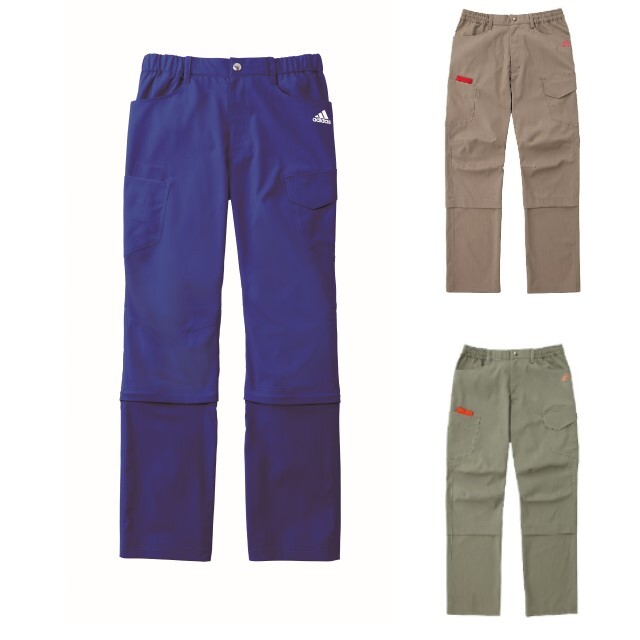【50%OFF】【SALE】【返品交換不可】SMS507 adidas アディダス メンズパンツ KAZEN カーゴパンツ 立体カッティング 裾着脱可 スクラブ ドクター ナースウェア 介護 男性用 病院 医院【特別価格】