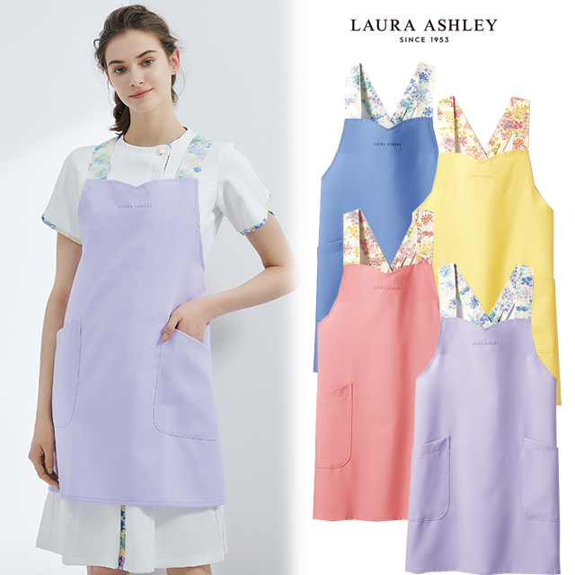 LW502 ローラ アシュレイ 住商モンブラン ナースウェア エプロン 女性用 ショート丈 制菌加工 制電 LAURA ASHLEY MONTBLANC ローラアシュレイ 医療用 看護師 エステ レディース レディス 女子