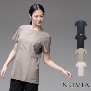 21004 チュニック レディス 女性用 イージーケア エコ 抗ピリング 消臭テープ付 接触冷感 UVカット 吸汗速乾 ストレッチ 家庭洗濯 NUVIA AXIS 美容 医療 歯科 サロン エステ クリニック 受付 トップス