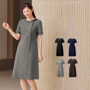 3027SC フォーク ワンピース レディス 女性用 半袖 吸汗 速乾 イージーケア ノーアイロン ストレッチ FOLK 事務 受付 医療 美容 歯科 エステ クリニック サロン 病院 おもてなし ショールーム