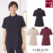 42082 en joie アンジョア ラ・ボーテ ケーシー ジャケット レディス 女性用 プルオーバー 肩スナップ ケアマチ オールシーズン ストレッチ ホームクリーニング 防透 美容 医療 歯科 サロン エステ クリニック 受付 トップス レディース