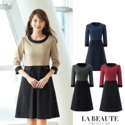 61990 en joie アンジョア ラ・ボーテ ワンピース ストレッチ ホームクリーニング 消臭テープ 動きやすい 美容 医療 サロン エステ クリニック おもてなし カーディーラー ショールーム 企業受付 インフォメーション 受付 事務服