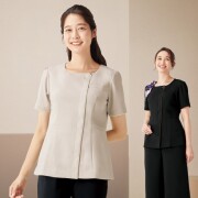7093SC フォーク ヌーヴォ チュニック レディス 女性用 ジップタイプ 前ファスナー 吸水拡散性 速乾性 イージーケア ストレッチ オールシーズン nuovo FOLK 事務服 受付 医療 美容 エステ クリニック サロン 病院 おもてなし