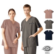 Dickies ディッキーズ メディカルウェア スクラブ 男女兼用 7116SC フォーク 動きやすい ストレッチ ポケットFOLK 医療用 看護師 ナース 医師 ドクター 介護 施設 歯科 リハビリ 理学療法士 接骨院 整体 動物病院