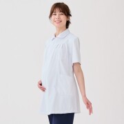 73-1572 住商モンブラン ナースウェア マタニティ ジャケット 女性用 半袖 制菌加工 透け防止 制電 防汚 内ポケット付き ウエスト調整 MONTBLANC 医療用 看護師 レディース レディス 妊婦 プレママ 