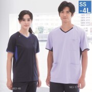 KZN713 カゼン スクラブ ジャケット 男女兼用 半袖 工業洗濯可