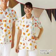 KZN702 カゼン レディス スクラブ ジャケット 女性用 半袖 工業洗濯可