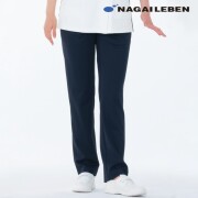 AY4233 ナガイレーベン ナースウェア パンツ 女性用 ストレート ウエストゴム  ポケット付き ストレッチ 接触冷感 形態安定素材 制菌加工 NAGAILEBEN 医療用 看護師 介護 レディース レディス 女子 ズボン スラックス ナースパンツ ネイビー 紺