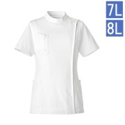 ナースジャケット、半袖、白、4Lサイズ　未使用品　2着組 住商モンブラン 73-2048 ナースジャケット／半袖 6430円｜医療