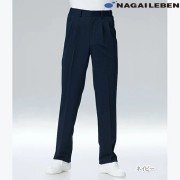 CD1633 ナガイレーベン ナースウェア パンツ 男性用 ゆったり ストレート ツータック 脇ゴム 前ファスナー センタープレス ポケット付き ポリエステル100 制菌加工 制電 吸水 防汚 透け防止 ニット素材 NAGAILEBEN 