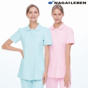 CF4802 ナガイレーベン ナースウェア ジャケット 女性用 半袖 ウエストループ ポリエステル100 制菌加工 制電 吸水 防汚 透け防止 NAGAILEBEN 医療用 看護師 歯科衛生士 レディース レディス 上衣 