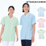AY5572 ナガイレーベン スクラブ 男女兼用 半袖 前ファスナー スマホ