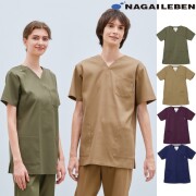 CPP5332 ナガイレーベン スクラブ 男女兼用 プルオーバー 動きやすい 綿混 ストレッチ 制菌加工 制電 吸水 NAGAILEBEN 医療用 医師 ドクター 看護師 ナース 白衣 手術着 オペスクラブ サスティナブル素材