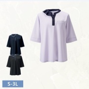 オフィス ポロシャツ 汗じみ対応加工 吸汗速乾 透けにくい 着丈長め 付属アクセ 3WAY UVカット ストレッチ  消臭テープ 動きやすい ESP895 KARSEE カーシー ENJOY 夏 事務服 受付 オフィス 医療 美容 エステ クリニック サロン 病院 おもてなし サービス ユニフォーム