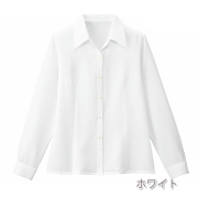 FB7532 フォーク オフィスウェア ブラウス 長袖 女性用 ホームクリーニング 家庭洗濯 FOLK 事務服 通勤 制服 レディース レディス シャツ 小さいサイズ 大きいサイズ  ホワイト 白 オフィスブラウス