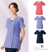 HI708 フォーク ワコール ナースウェア スクラブ 五分袖 女性用 透け