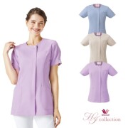HI710 フォーク ワコール ナースウェア スクラブ 女性用 前開き ジップスクラブ 吸水拡散性 速乾性 イージーケア ストレッチ FOLK wacoal HIコレクション 医療用 看護師 歯科衛生士 エステ チュニック ジャケット メディカルウェア 白衣 レディススクラブ