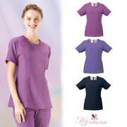 HI711 フォーク ワコール レディス スクラブ 女性用 吸汗 速乾 ストレッチ イージーケア 袖下ゴム FOLK wacoal HIコレクション 医療用 看護師 歯科衛生士 エステ 美容外科 介護 動物病院 上衣 チュニック ジャケット メディカルウェア 白衣